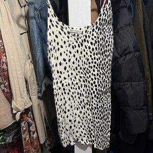 Reformation Ventura Spotted Black and White Mini Dress, XS